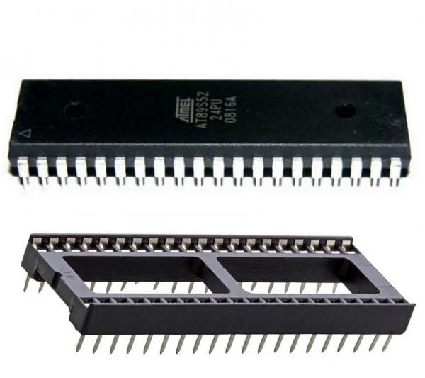 40 Pin ic Base,40pin ic Socket DIP Package with 89s52 ic is use for 8051 Microcontroller Development Kit Buy Online in India low cost DIP-40 Pin Base Socket www.mytechnocare.com MY TechnoCare